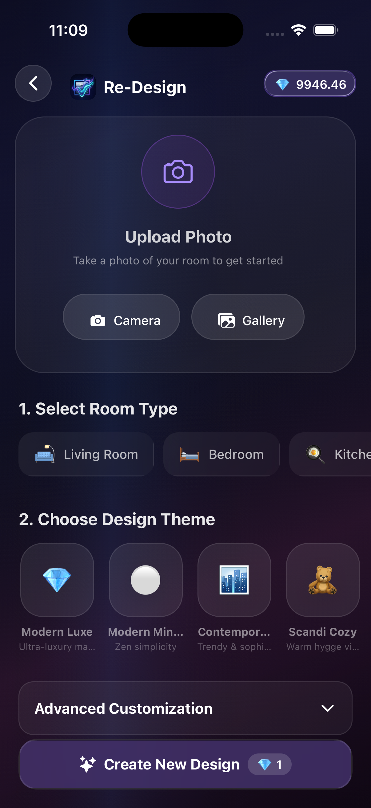 Vivify yapay zeka model seçim ekranı